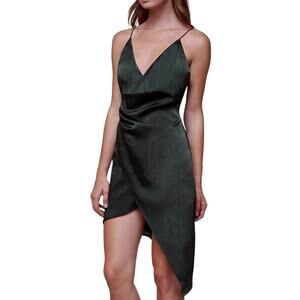 Style Stalker Trinity Dress size XS Green Draped Asymmetrical Mini Sleeveless